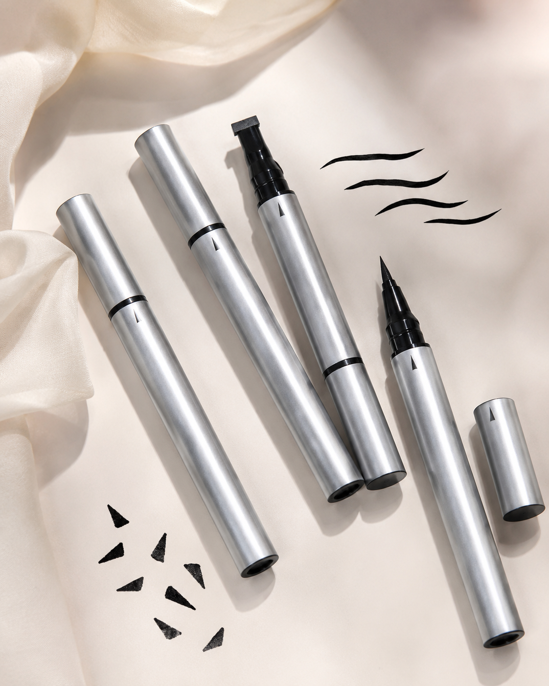 SHEGLAM Dual-Ended Wing Stamp Eyeliner, Black Liquid Eyeliner Pen for Easy Cat Eye Makeup