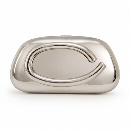 Silver Metallic Clutch Bag