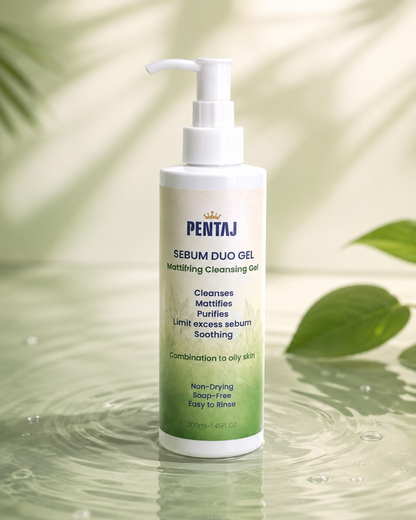 Pentaj Sebum Duo Gel Mattifying Cleansing Gel 200ml – Delicado Skincare