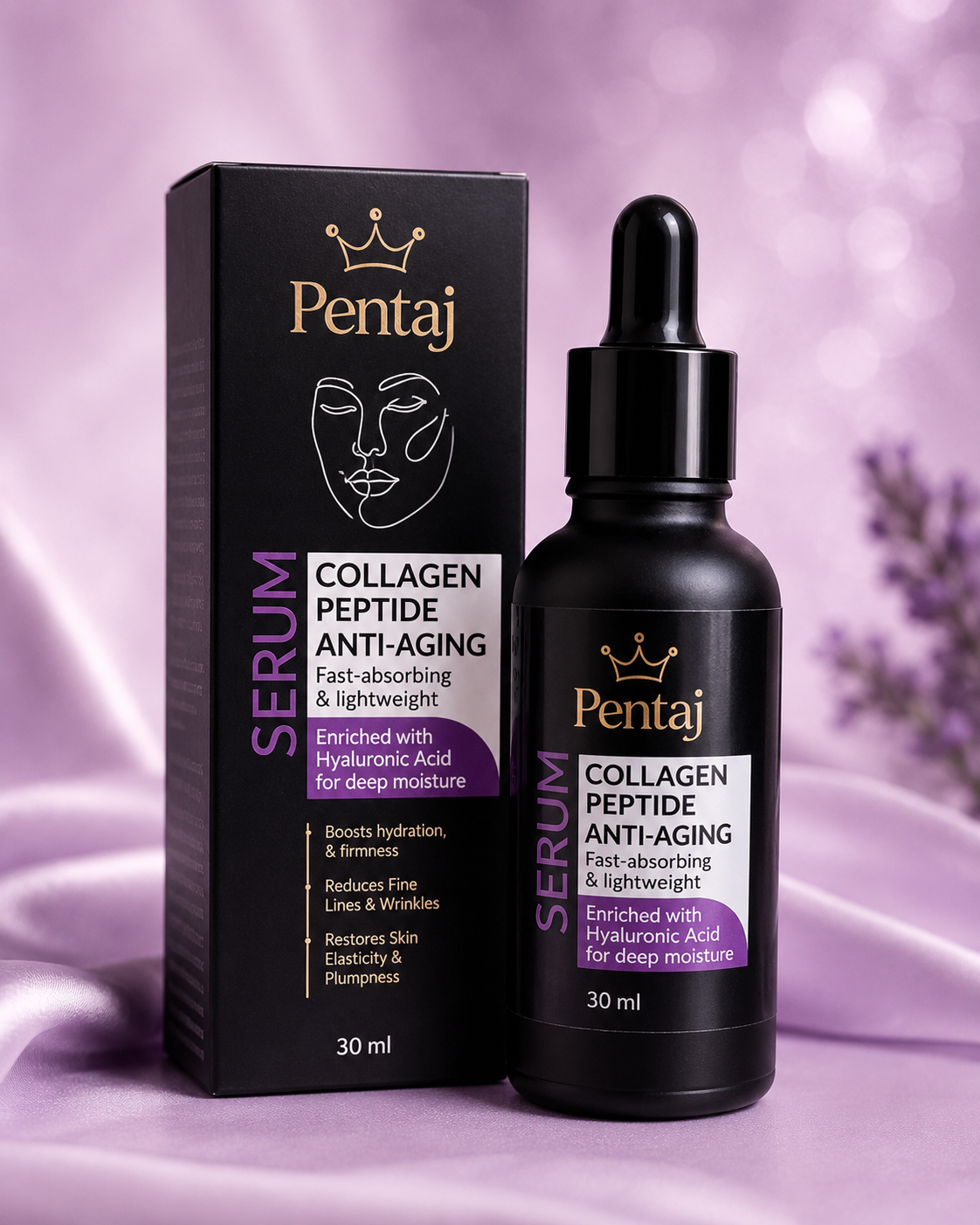 Pentaj Facial Serum 30ml – Niacinamide, Collagen Peptide & Advanced Retinol Variants