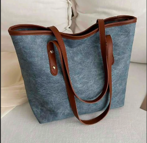 Women’s Blue Denim-Style Shoulder Tote Bag