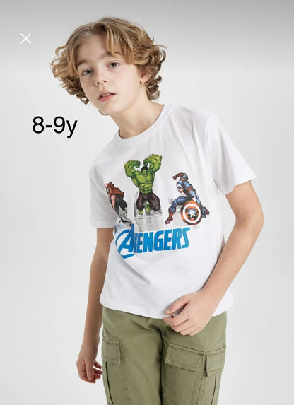 Defacto Boys White Avengers Graphic T-Shirt 8-9Y