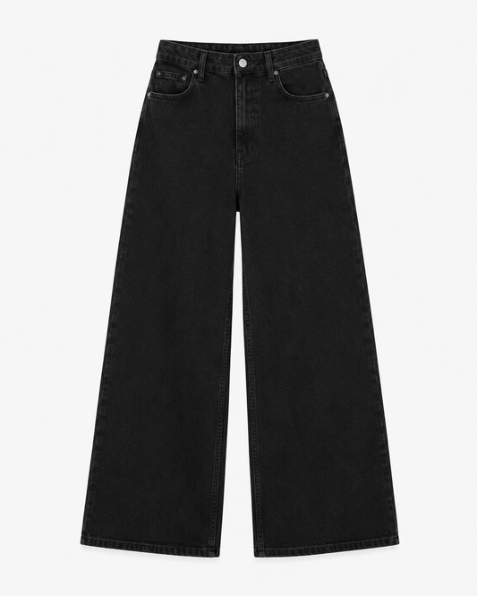 SHEIN Women’s Black High Waist Wide Leg Jeans – Plus Size Denim Pants, SHEIN Fast Delivery in 5 Days