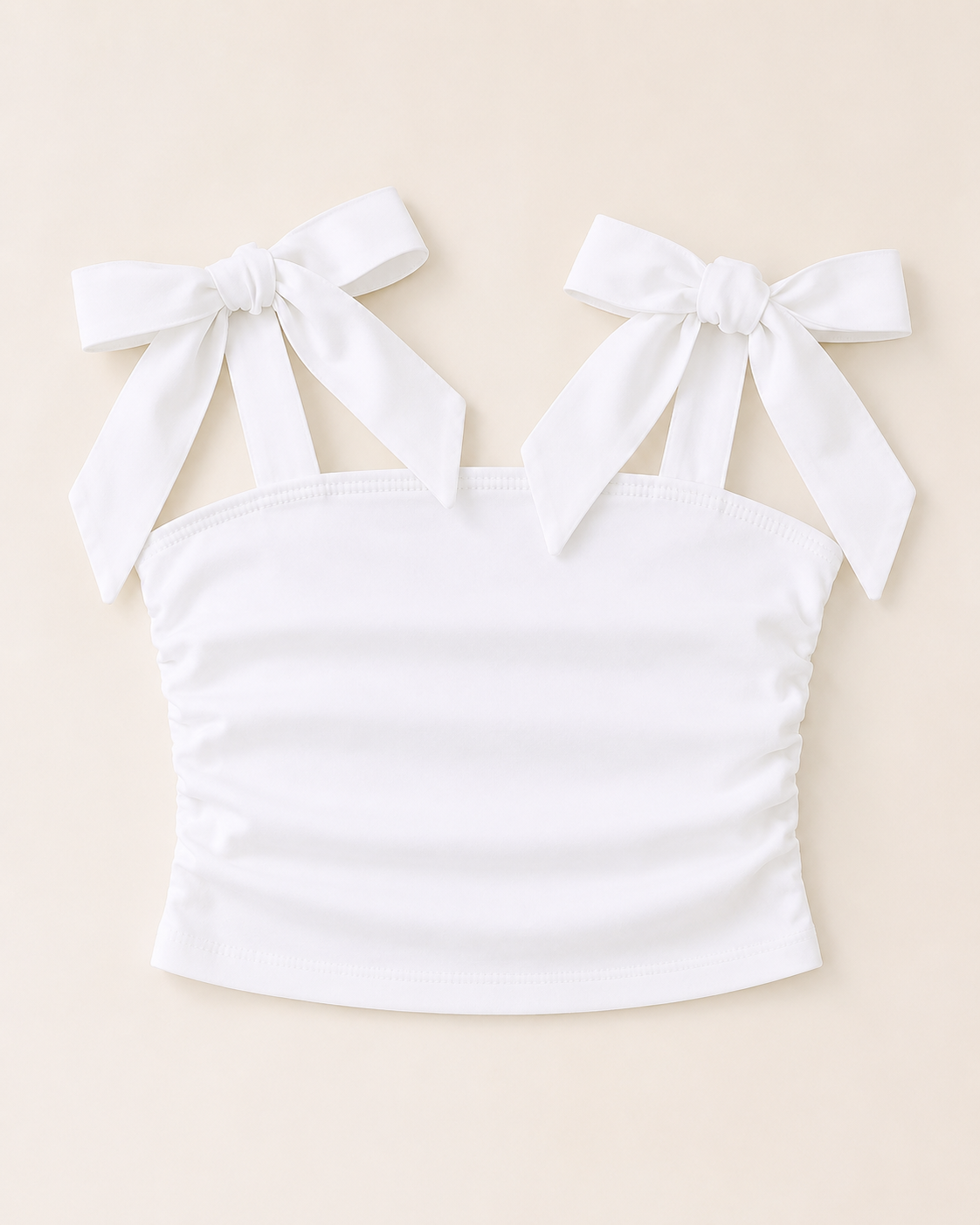 SHEIN Women White Bow Tie Strap Crop Cami Top