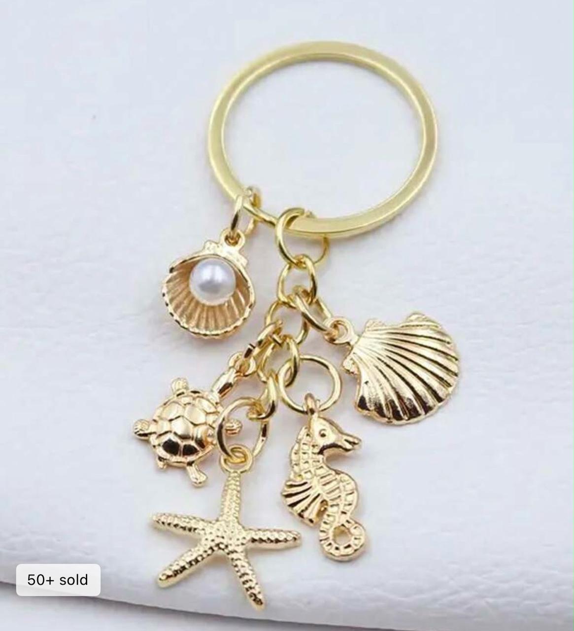 Ocean Charm Keychain – Shell, Starfish & Seahorse Bag Charm, SHEIN Fast Delivery in 5 Days