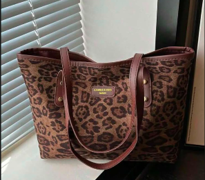 Women’s Leopard Print Large Tote Bag