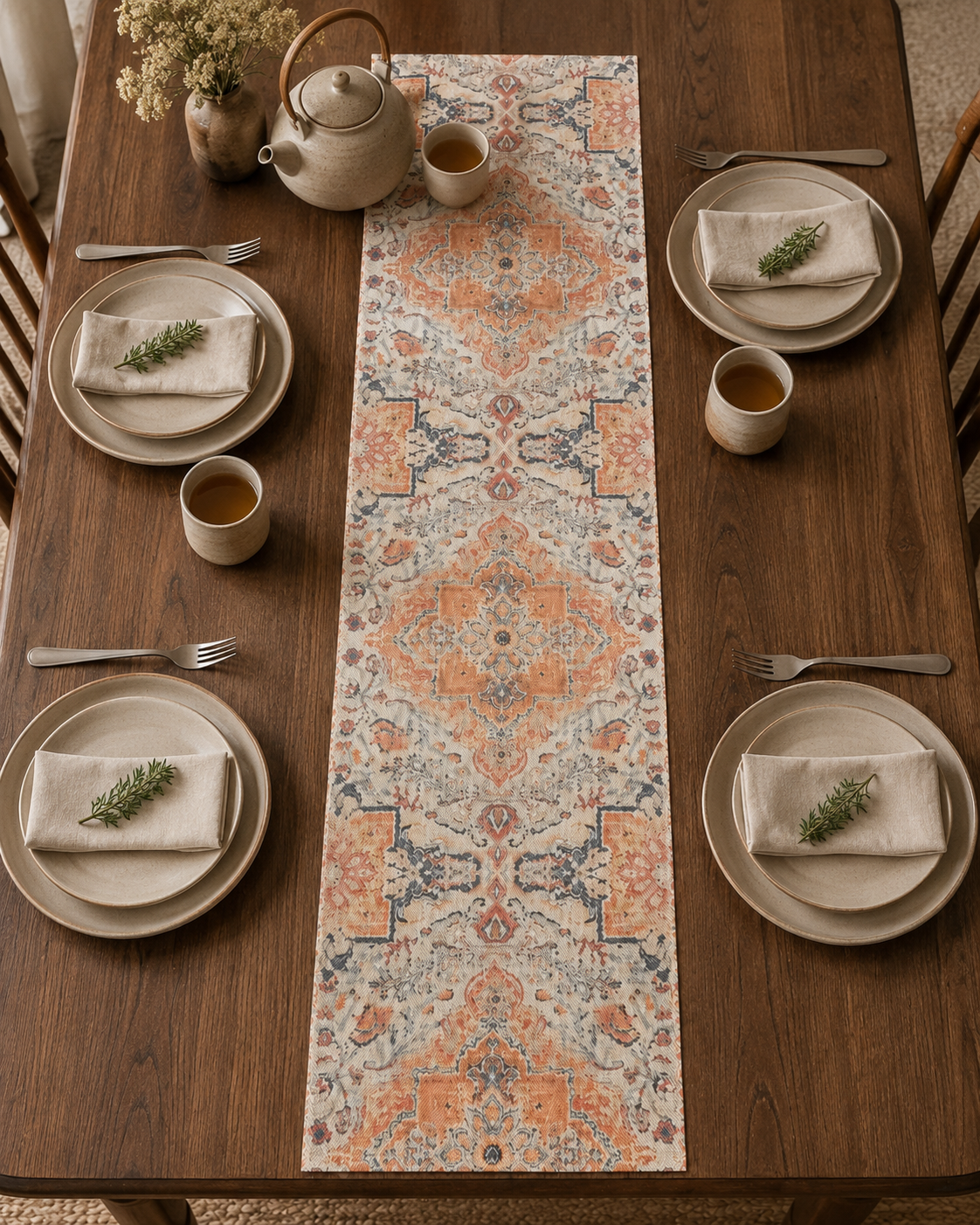 Vintage Pattern Table Runner – 130 cm