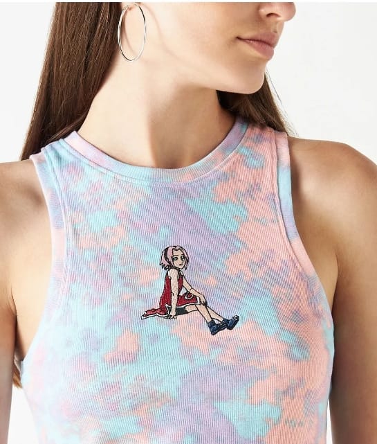 Women’s Splash Pastel Tie Dye Embroidered Tank Top – Sleeveless Casual T-Shirt