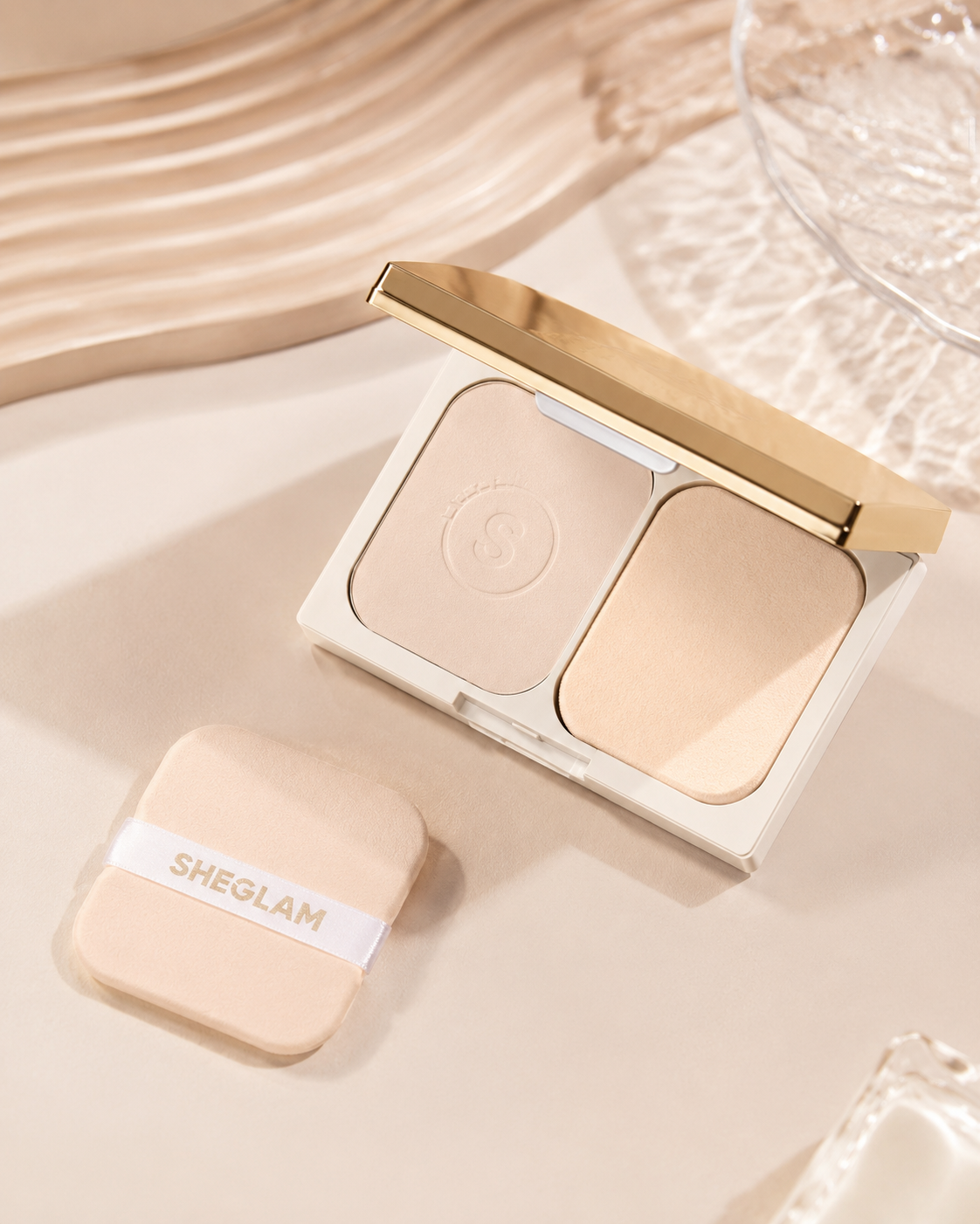 SHEGLAM Oil Control Powder – Nude Pink, Matte Face Powder Compact for Shine Control