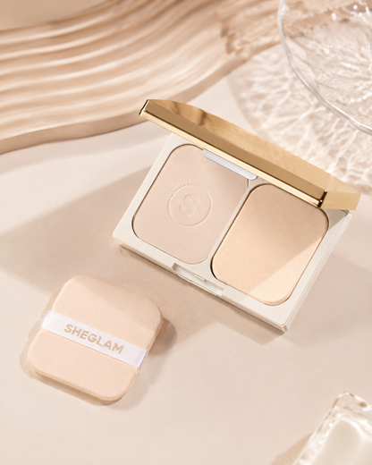 SHEGLAM Oil Control Powder – Nude Pink, Matte Face Powder Compact for Shine Control