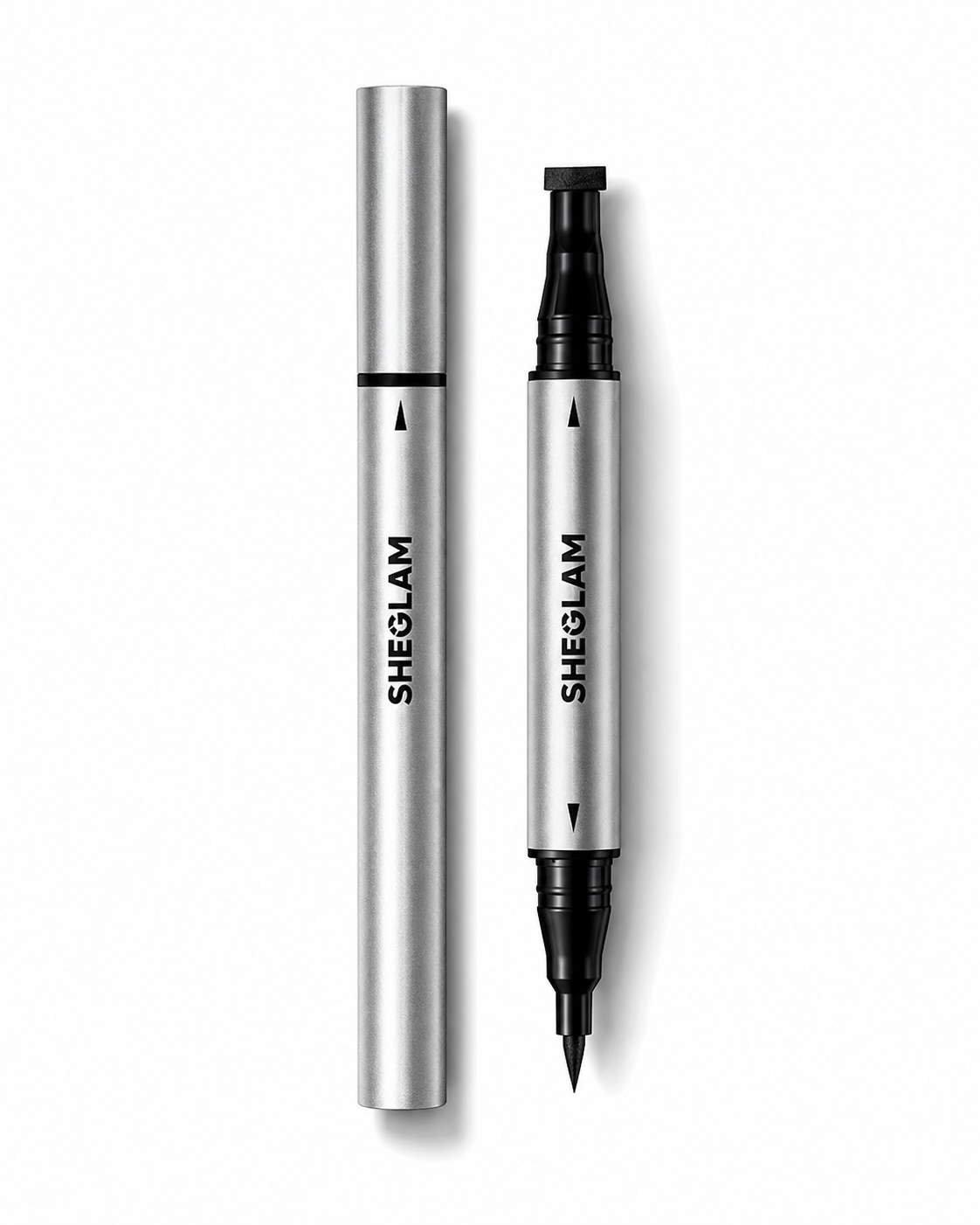 SHEGLAM Dual-Ended Wing Stamp Eyeliner, Black Liquid Eyeliner Pen for Easy Cat Eye Makeup