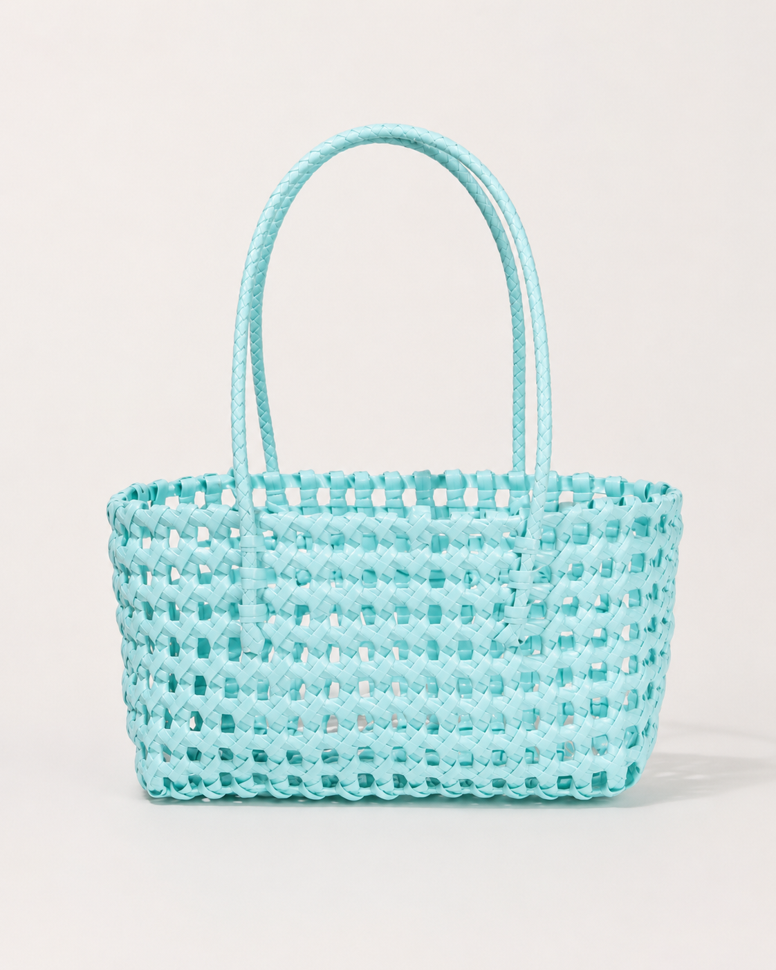 SHEIN Women Cadet Blue Woven Tote Bag