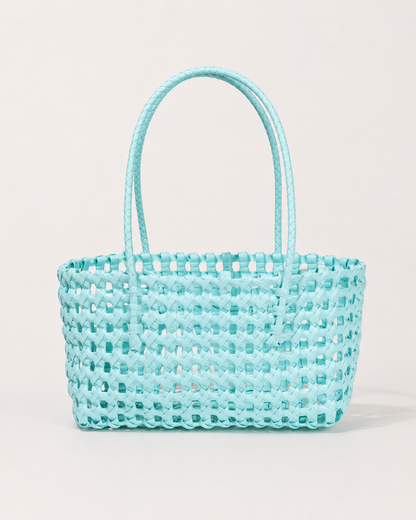 SHEIN Women Cadet Blue Woven Tote Bag