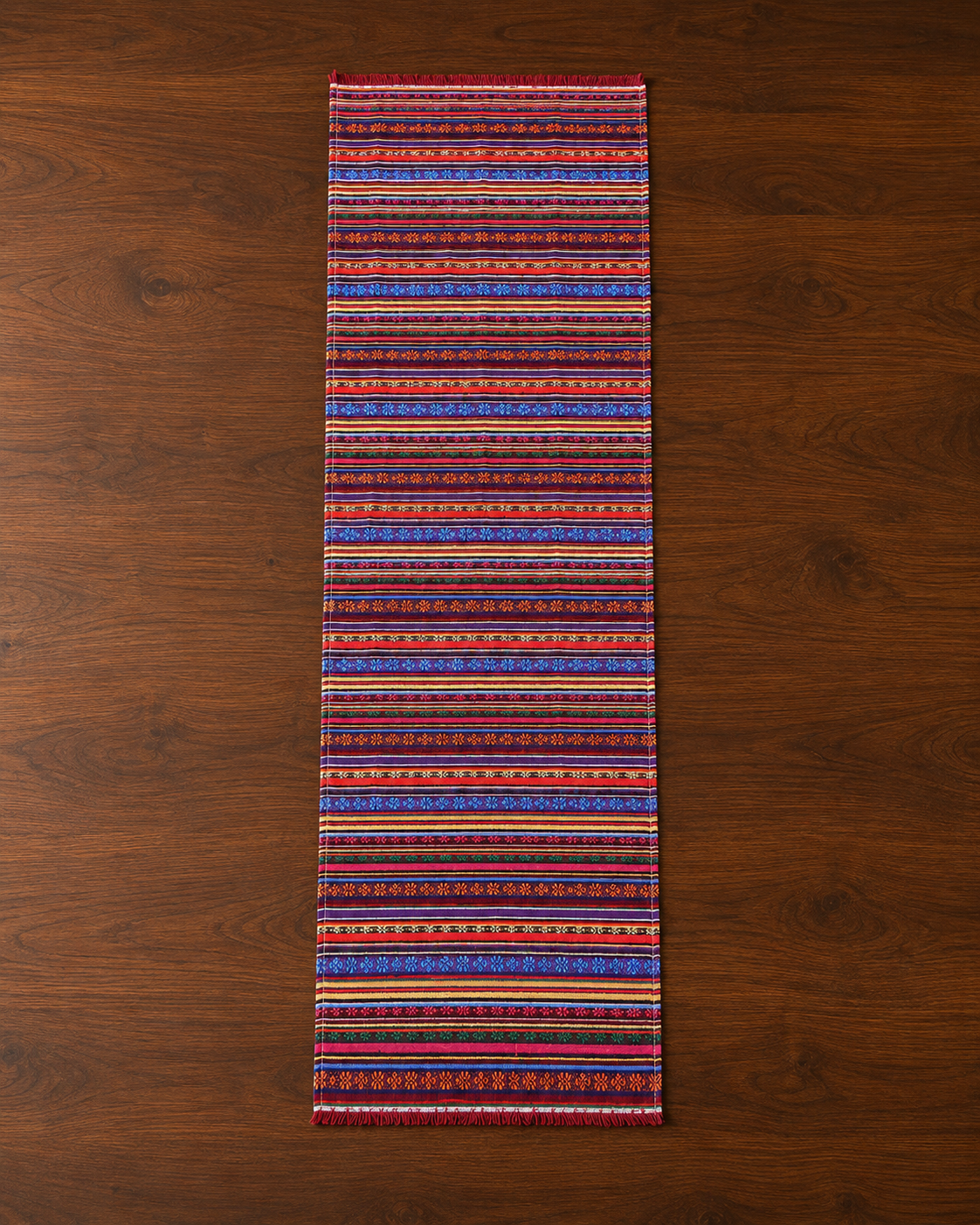 Bohemian Multicolor Striped Table Runner 150 x 45 cm