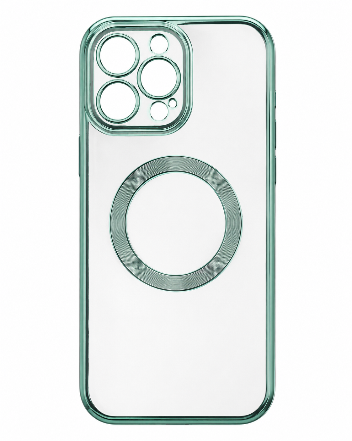 Transparent Green MagSafe Phone Case for iPhone 13 Pro