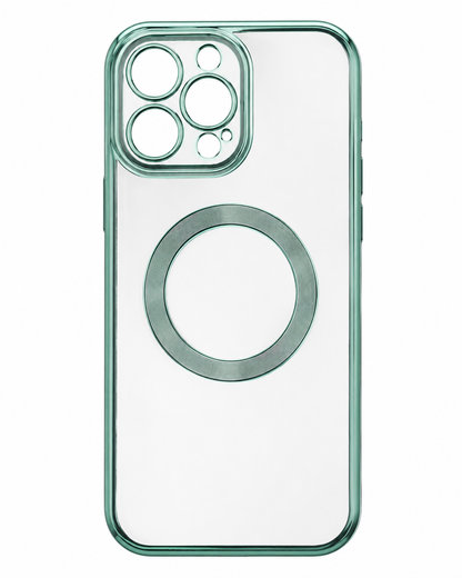 Transparent Green MagSafe Phone Case for iPhone 13 Pro