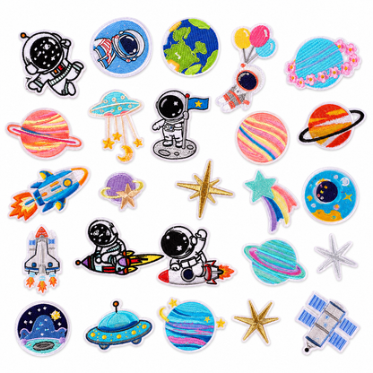 SHEIN 26pcs Space Embroidered Patches – Astronaut Planet Iron On Patch Set, SHEIN Fast Delivery in 5 Days