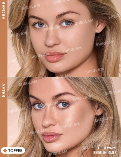 SHEGLAM Sun Beam Shimmer Liquid Bronzer – Toffee Shade Long Lasting Glow Contour