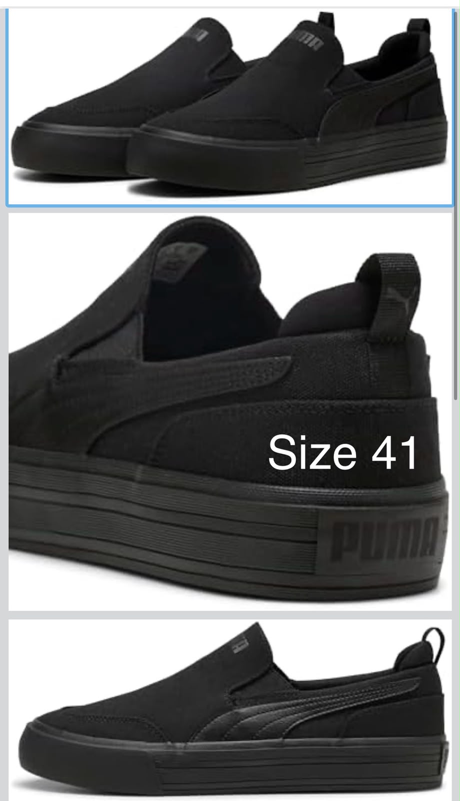 Original Puma Black Slip On Sneakers