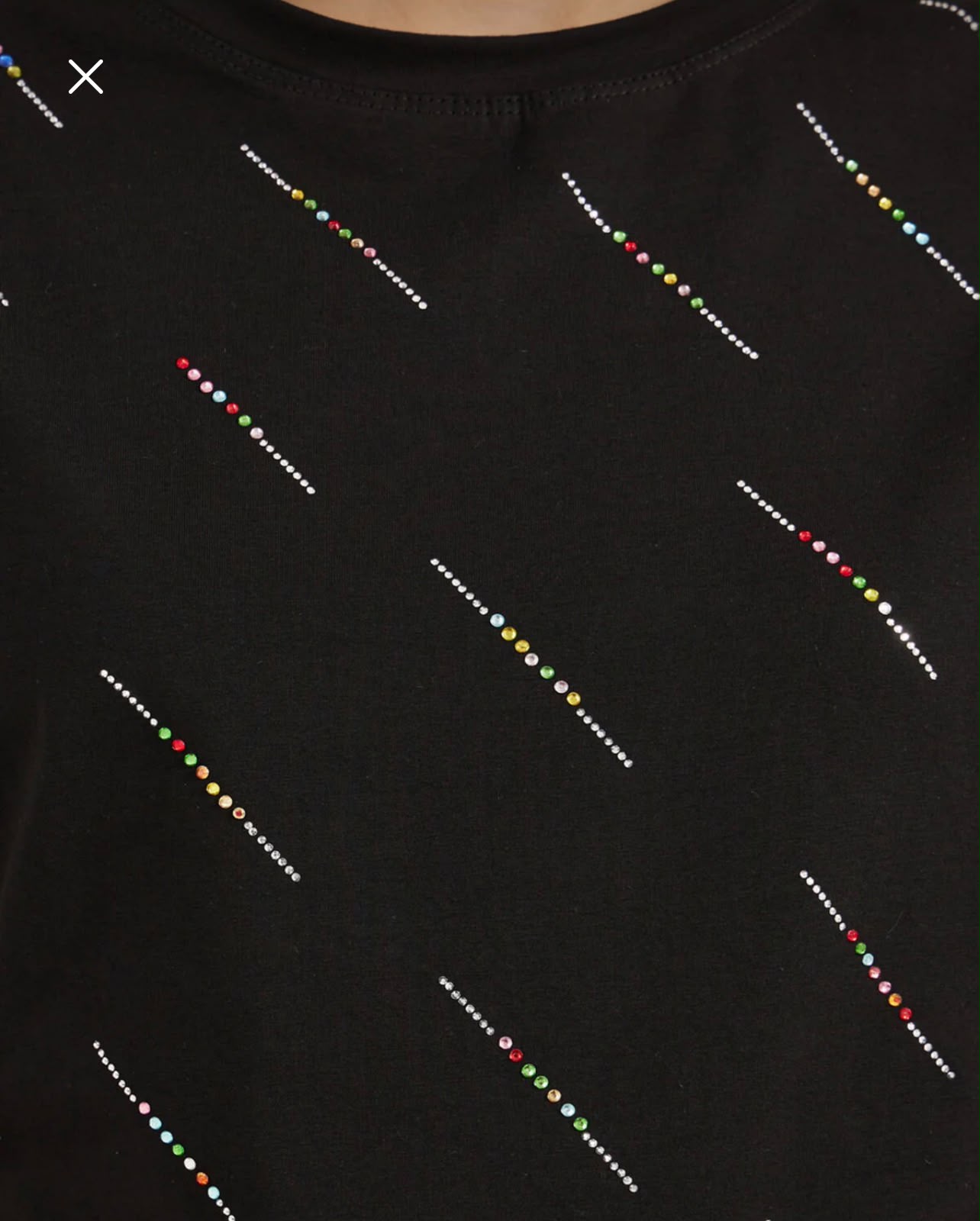 SHEIN Fast Delivery in 5 Days Black Diagonal Dotted Print T-Shirt