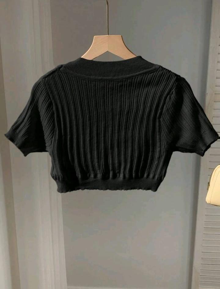 SHEIN Fast Delivery Black Ribbed Cropped Bolero Cardigan