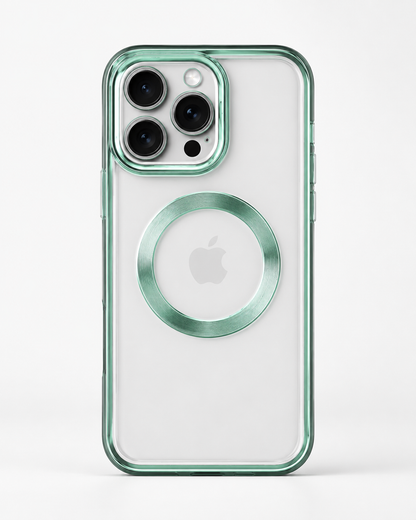 Transparent Green MagSafe Phone Case for iPhone 13 Pro