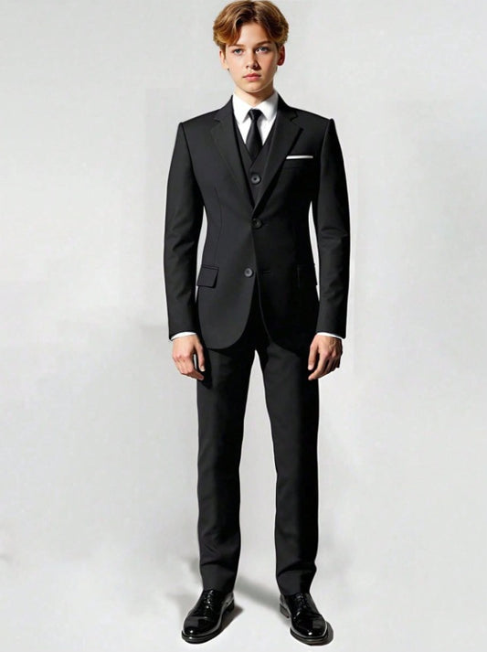 Kids Black Formal Suit Set