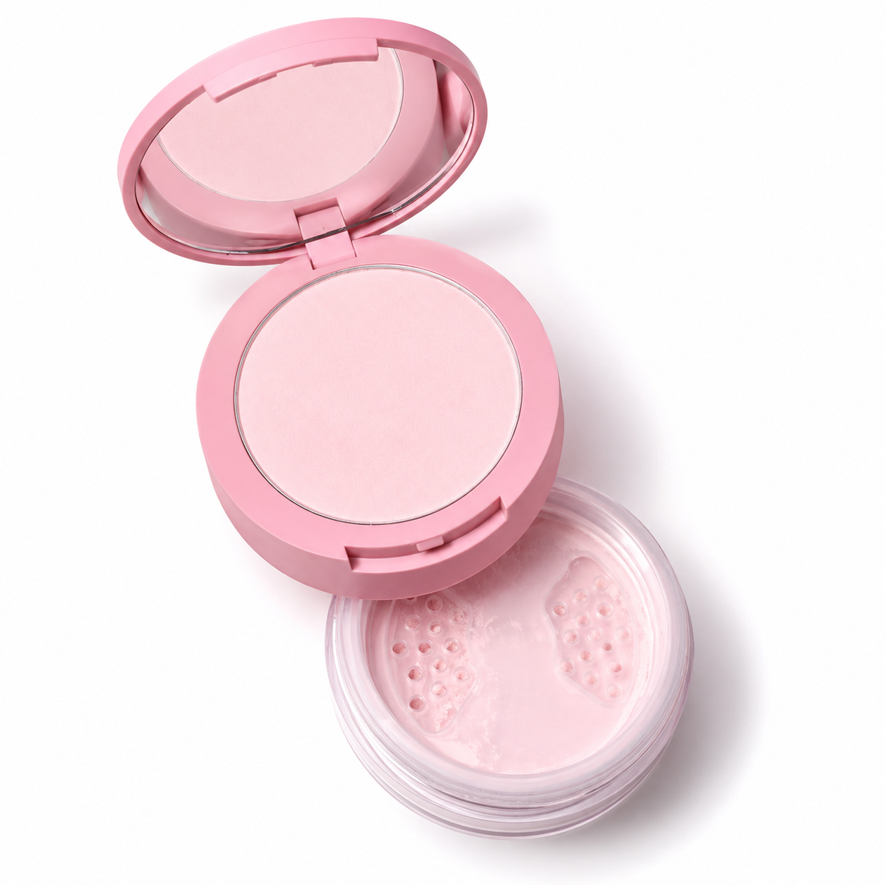 SHEGLAM 2-in-1 Face & Under Eye Setting Powder – Bubblegum, Soft Pink Blurring Makeup Powder