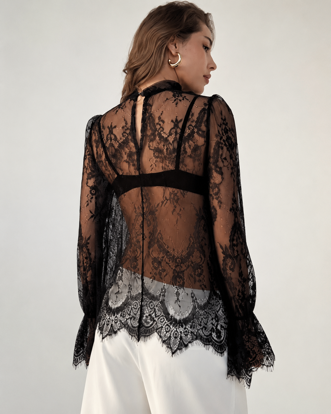 Black Sheer Lace Blouse – SHEIN Fast Delivery in 5 Days