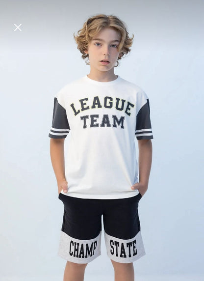 Defacto Boys White League Team Print T-Shirt 11-12Y