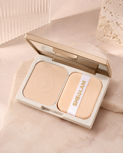 SHEGLAM Oil Control Powder – Nude Pink, Matte Face Powder Compact for Shine Control