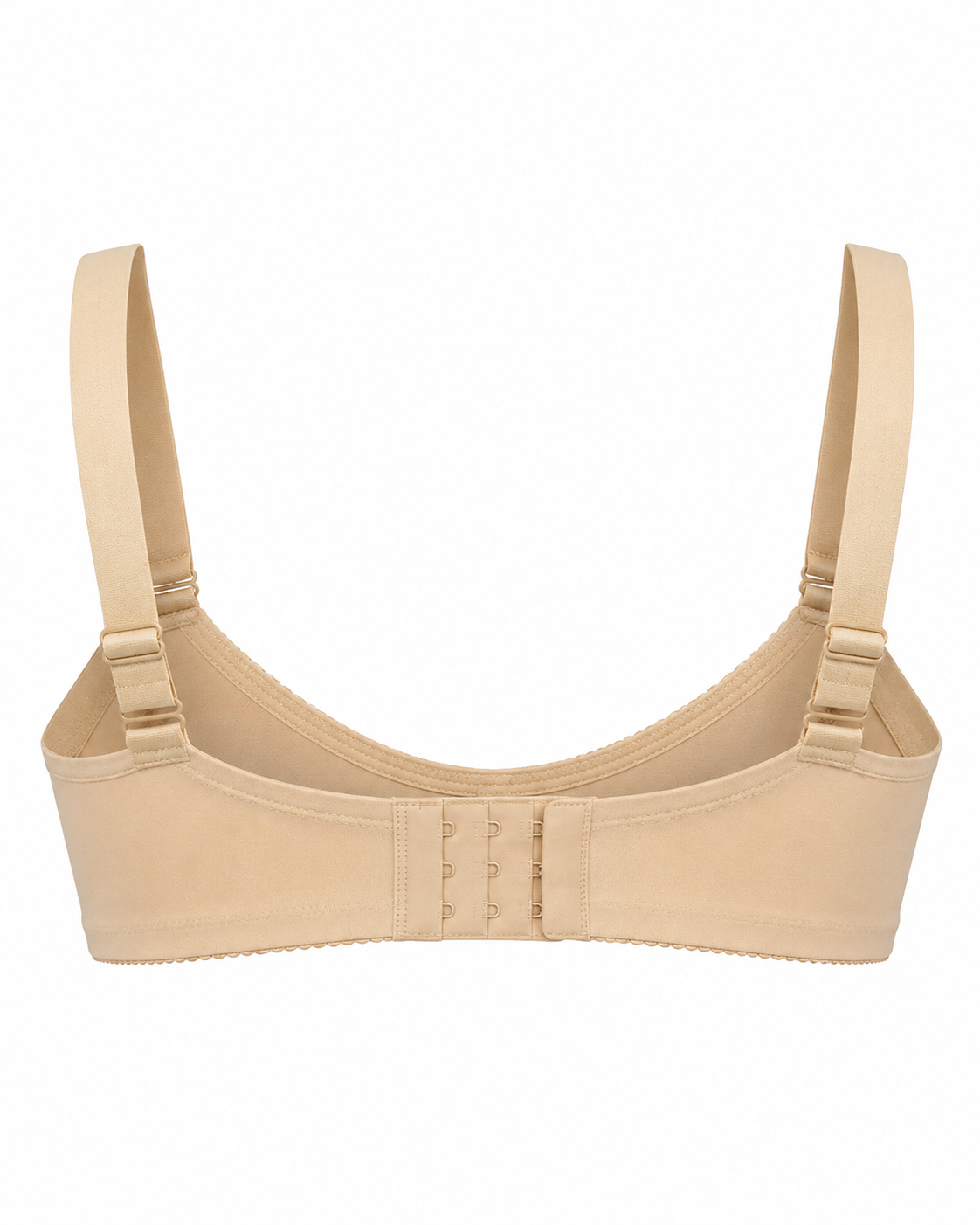 Women’s Beige Full Coverage Bra, Wide Strap Supportive Underwear with Smooth Padded Cups
