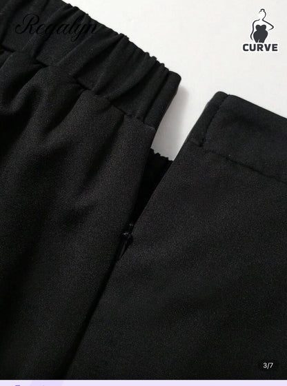 Women’s Black Asymmetrical Pleated Midi Skirt – Elegant High Waist Flowy Skirt