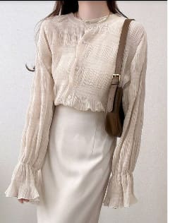 Women Pleated Ruffle Sleeve Shirt Dress – Elegant Button Front Casual Dress
