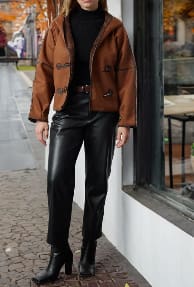 Brown Hooded Toggle Jacket – Casual Winter Outerwear – Soft Lined – Relaxed Fit