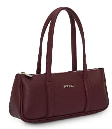 Burgundy fossil Slim Top Handle Shoulder Bag – Women’s Structured Mini Everyday Handbag with Zip Closure