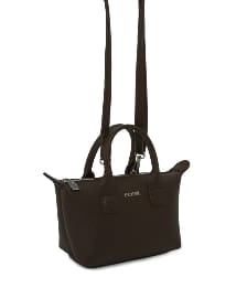 Dark Brown &black Mini Top Handle Crossbody Bag – Women’s Structured Everyday Handbag with Adjustable Strap