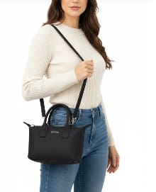 Dark Brown &black Mini Top Handle Crossbody Bag – Women’s Structured Everyday Handbag with Adjustable Strap