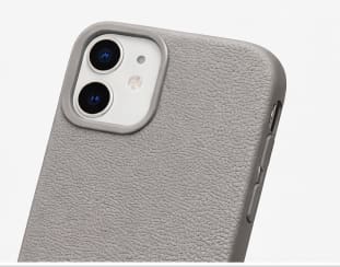 Leather Texture Phone Case for iPhone 11 – Grey Minimal Protective Cover – Soft Touch Slim Fit
