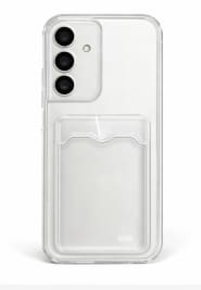 Clear Card Holder Phone Case for Samsung Galaxy A15 – Transparent Protective Cover – Built-In Back Pocket