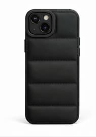 Black Puffer Phone Case for iPhone 13 – Quilted Soft Touch Protective Cover – Trendy Slim Fit