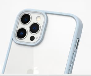 Clear Bumper Phone Case for iPhone 12 Pro Max – Transparent Shockproof Cover – Blue Frame Slim Fit