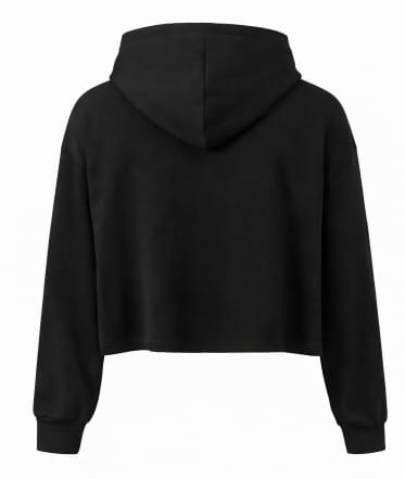 Women’s Black Geometric Tiger Graphic Hoodie – Casual Long Sleeve Cropped Pullover