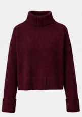 Burgundy Cropped Turtleneck Knit Sweater for Women – Soft Winter High Neck Pullover Shein Style