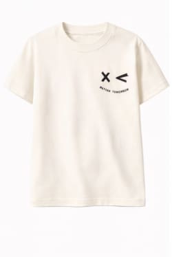 Boys Minimal Graphic T-Shirt – Off White Short Sleeve Casual Tee – Kids Street Style Top