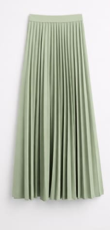 Women’s Sage Green Pleated Maxi Skirt – High Waist Flowing Long Skirt – Elegant Modest Everyday & Occasion Wear