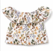 Baby Girls Floral Off Shoulder Top & Shorts  – 2 Piece Summer Outfit