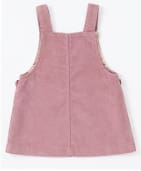 Baby Girls Pink Corduroy Pinafore Dress & Polka Dot Top Set – 2 Piece Cute Casual Outfit