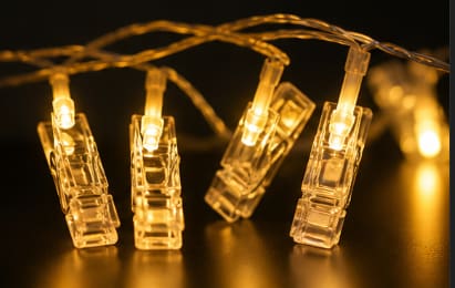 LED Photo Clip String Lights 3M – Warm Light Decorative Hanging Lights for Room & Wall Decor