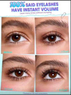 SHEGLAM Lashlighter Mega Boost Mascara – Black Volumizing Mascara – 12H Lash Lift & Definition